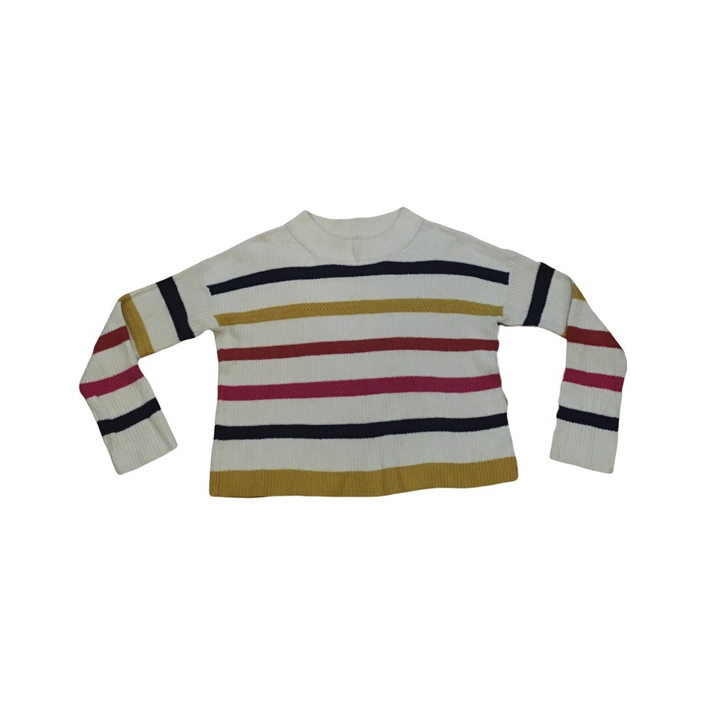 The Reeds MEDIUM Long sleeve thick knit sweat striped blue yellow cream red